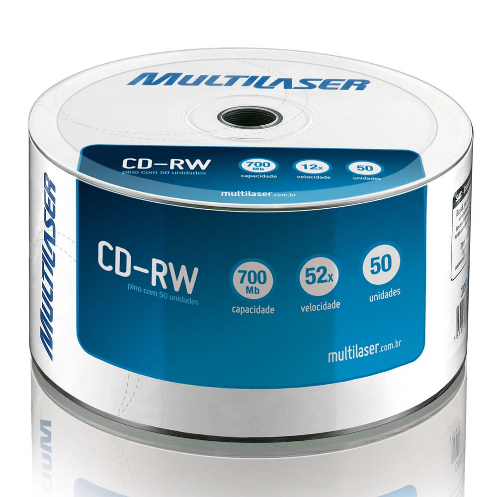 Midia cd-rw vel. 12x - 50 un. shrink | Grupo Multilaser