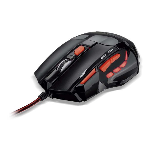 Mouse optico xgamer fire button usb 2400dpi preto e vermelho