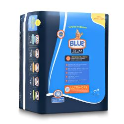 Tapete higienico blue slim 60cm x 90cm - pacote com 30 unidades