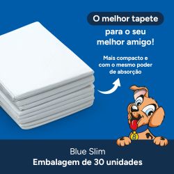 Tapete higienico blue slim 60cm x 90cm - pacote com 30 unidades