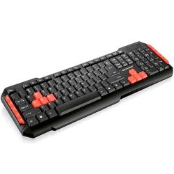 Teclado sem fio 2.4ghz multimidia gamer red keys usb | Grupo